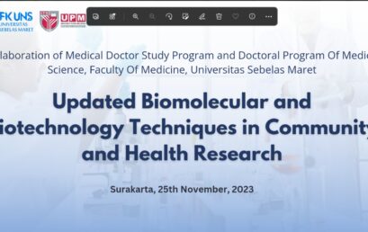 Kuliah Pakar Updated Biomolecular and Biotechnology Techniques in Community and Health Research