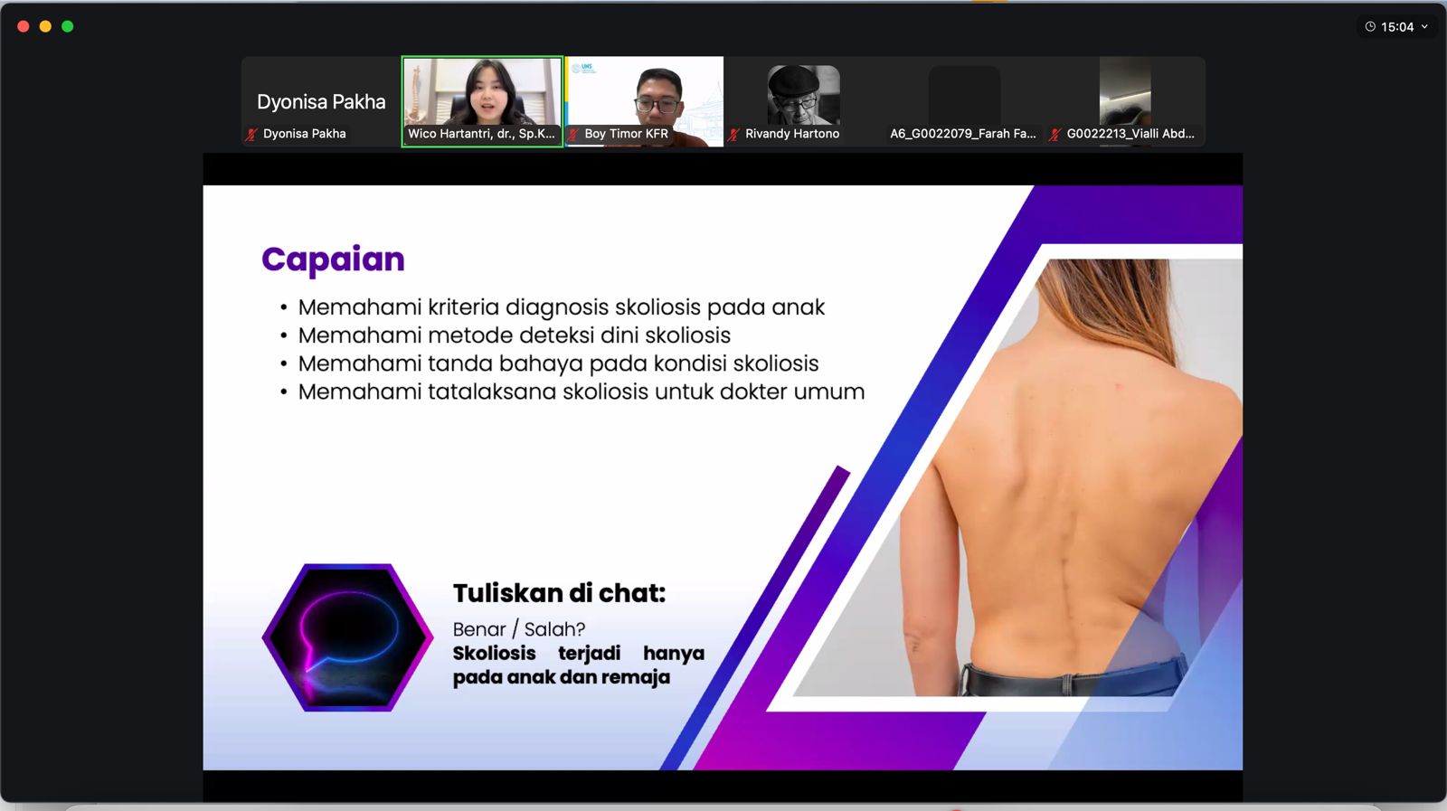 Kuliah Pakar “Deteksi Dini Skoliosis dan Peranan Dokter Umum” Kuliah Pakar “Deteksi Dini Skoliosis dan Peranan Dokter Umum”